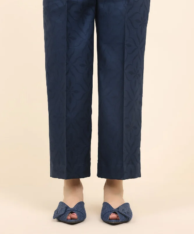 Cotton Jacquard Straight Pants