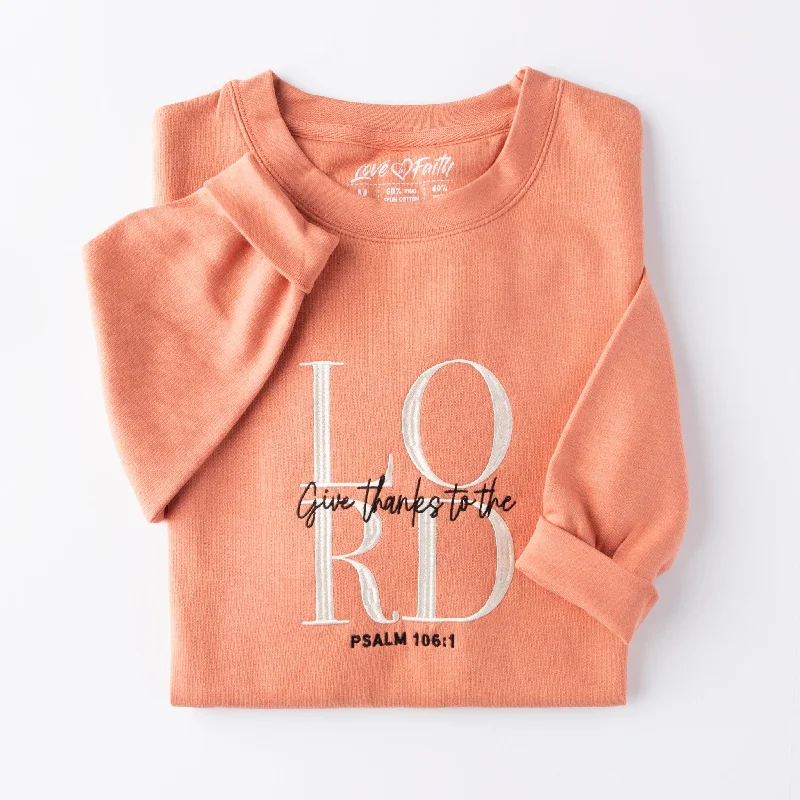 Embroidered Give Thanks To The Lord Sweatshirt