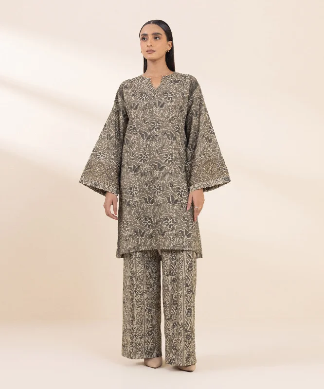 2 Piece - Embroidered Khaddar Suit