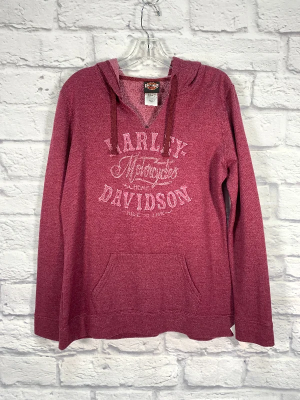 Sweatshirt Hoodie By Harley Davidson In Purple, Size: L