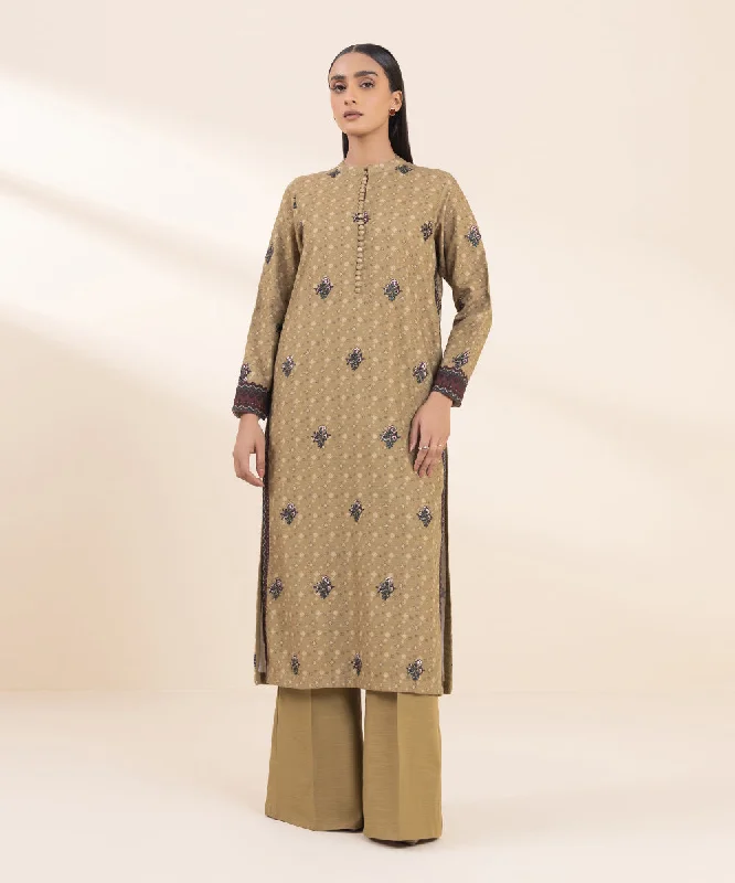 2 Piece - Embroidered Khaddar Suit