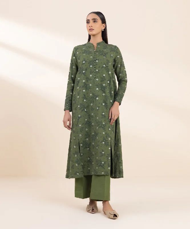 2 Piece - Embroidered Khaddar Suit