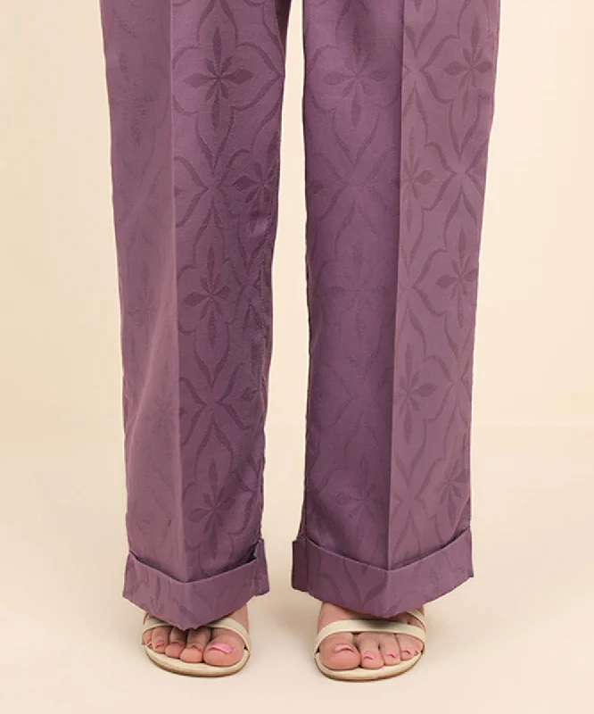 Cotton Jacquard Straight Pants