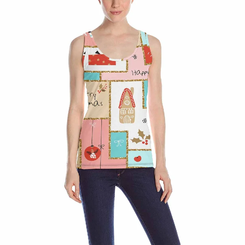 Women's Tank Top print with colorful Christmas signs