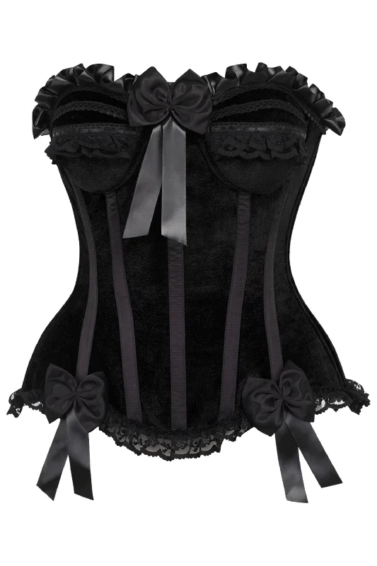 Daisy TD-173 Black Velvet Steel Boned Burlesque Corset