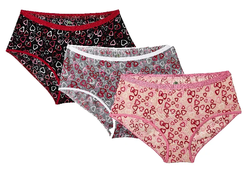 UNMADE OVERLAP HEART PRINT HIPSTER (PACK OF 3)