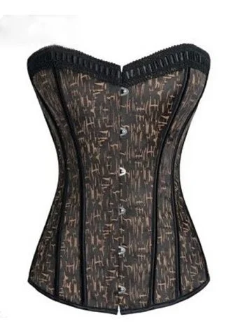 Gothic Grunge Print Overbust Corset