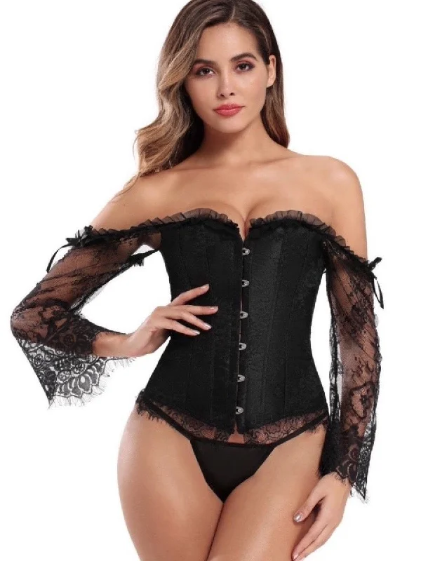 Lace Corset Set With Sleeve