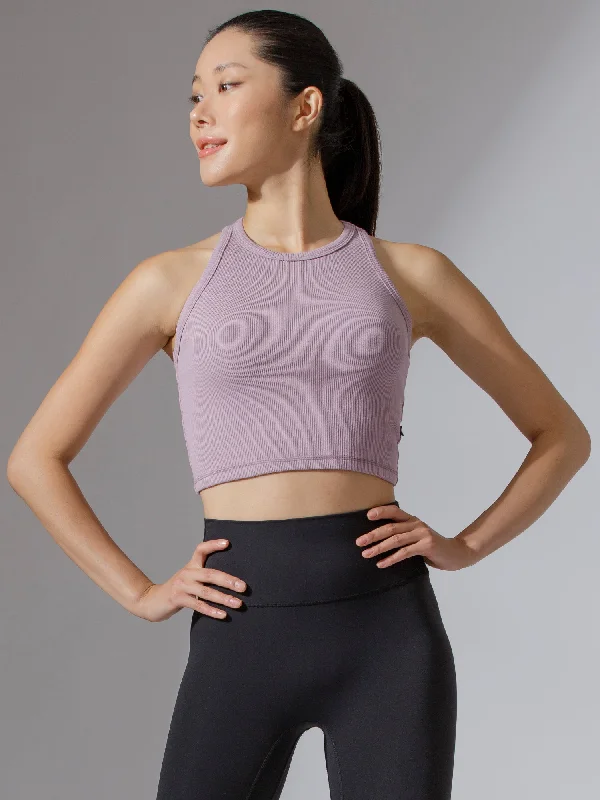 EVERYDAY RIBBED CROPPED SINGLET, PURPLE