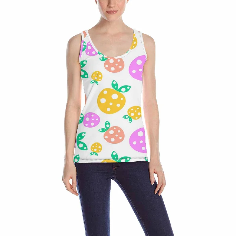 Women's Tank Top print with Glittering strawberries pattern