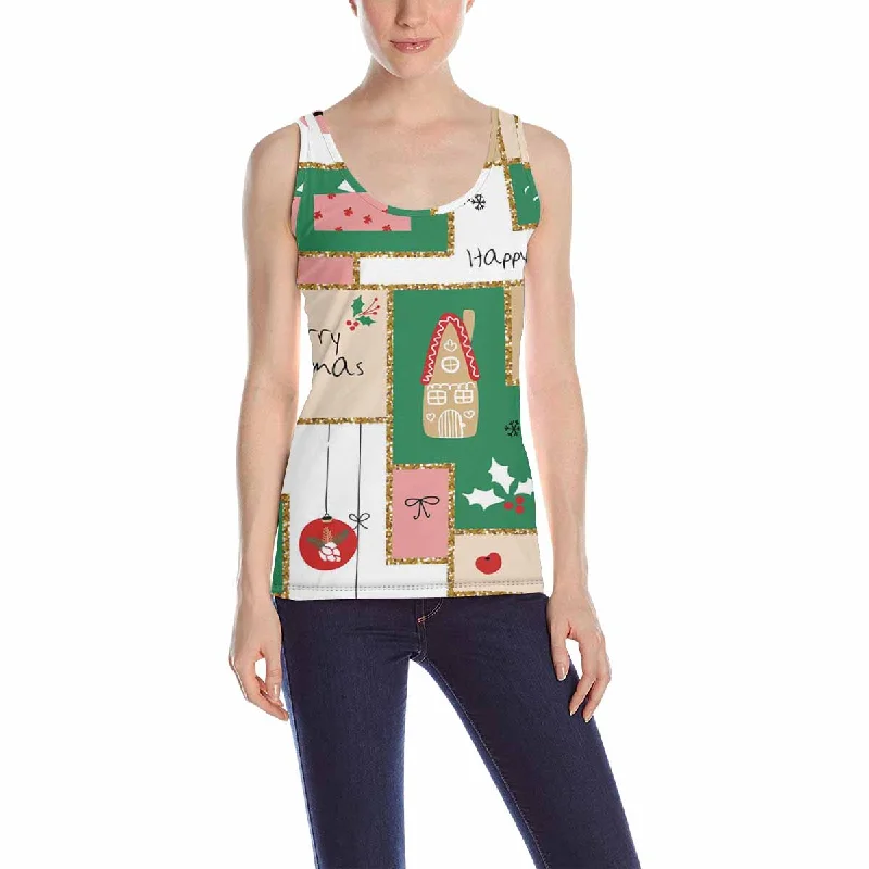 Women's Tank Top print with Christmas signs pattern