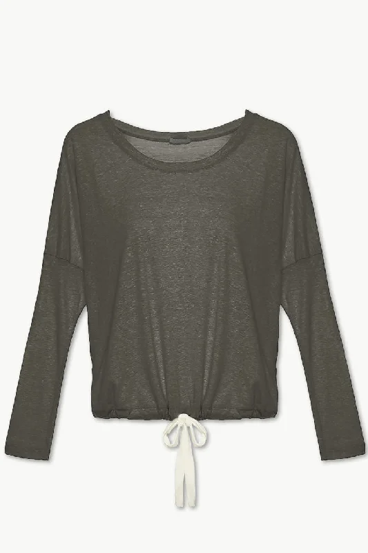 HEATHER COTTON BLEND SLOUCHY TOP