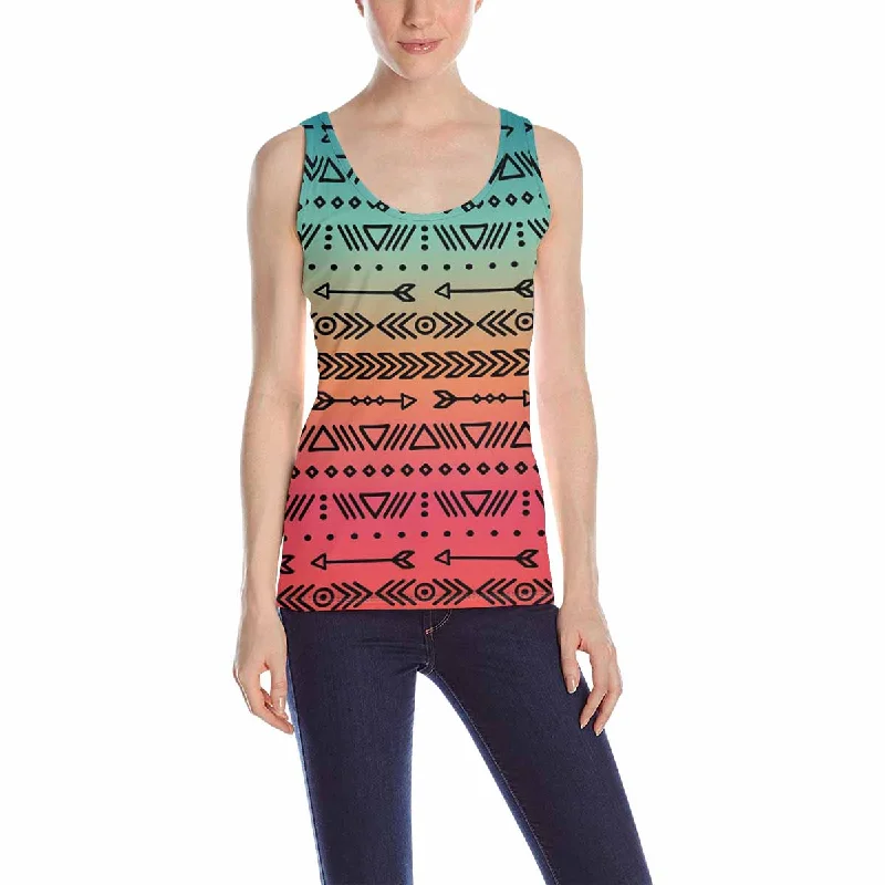 Women's Tank Top print with graphic colorful aztec pattern