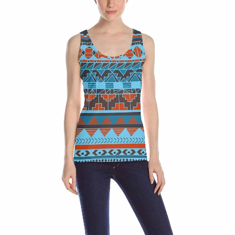 Women's Tank Top print with abstract aztec geometric pattern