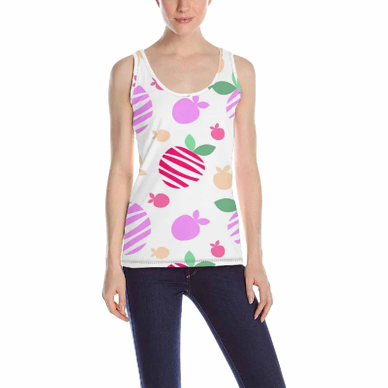 Women's Tank Top print with colorful strawberries pattern