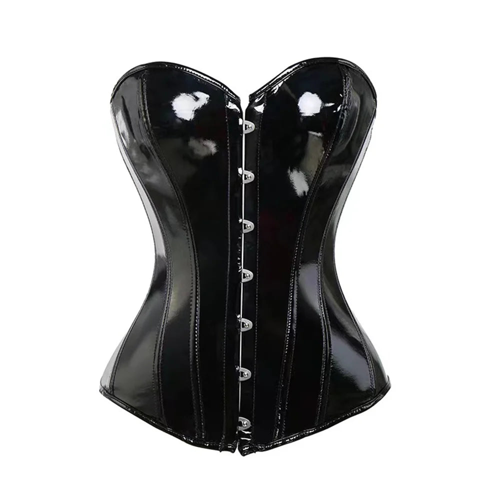 Linda PU Leather Steampunk Over-Bust Corset