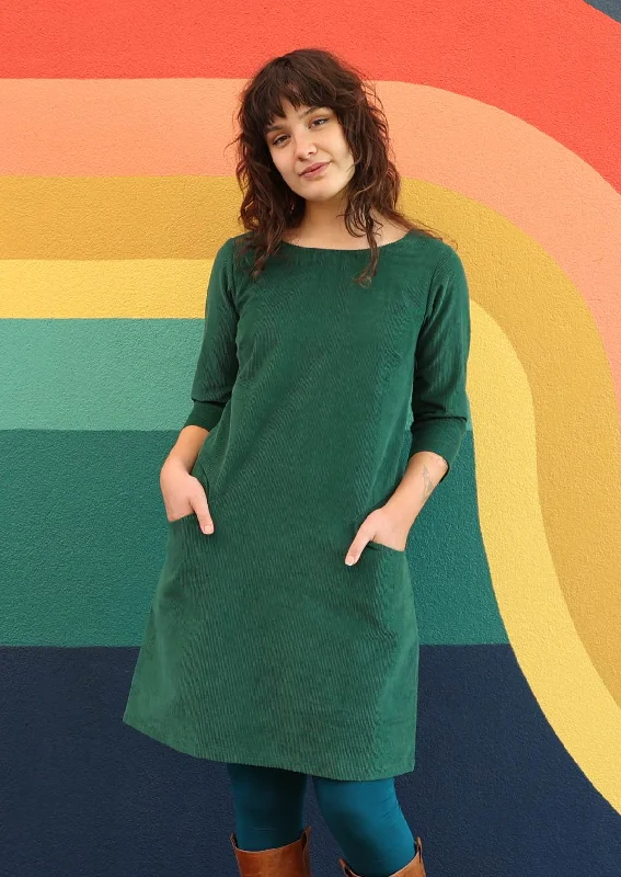 Jamie Corduroy Dress Hunter Green