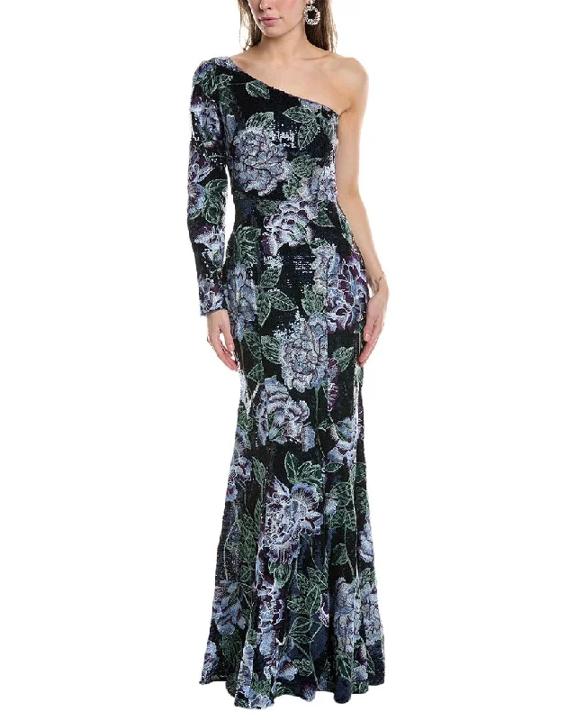 Marchesa Notte One-Shoulder Gown