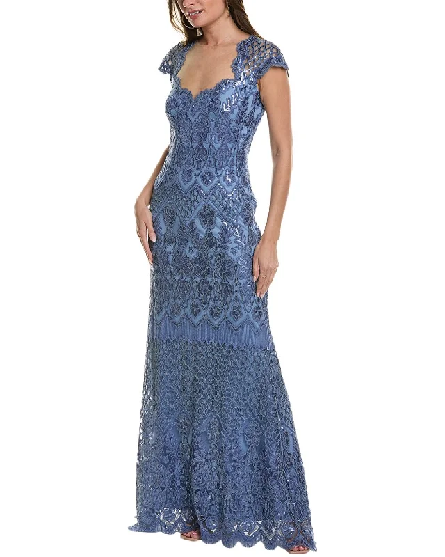 Tadashi Shoji Embroidered Lace Gown