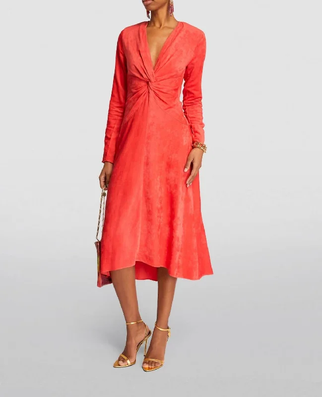 Havena Midi Dress In Coral