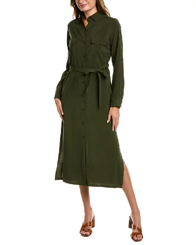 Max Studio Tab Sleeve Midi Shirtdress