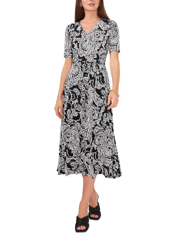 Womens Paisley Calf Midi Dress