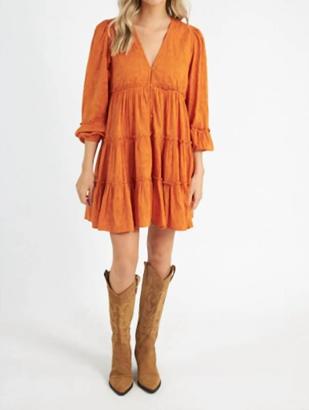 Blythe Mini Dress In Bright Orange