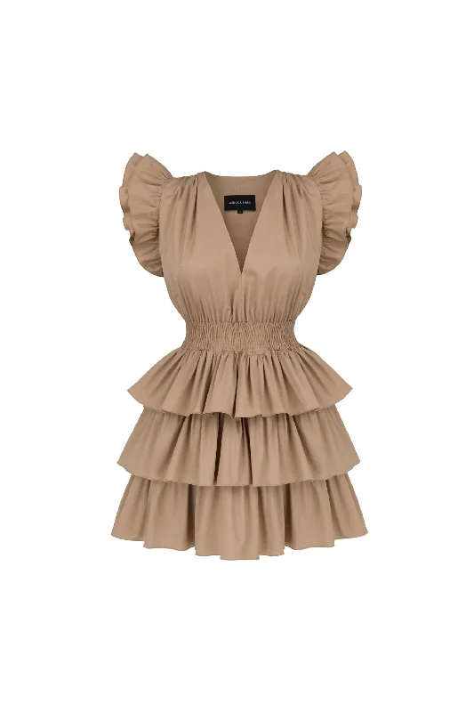 Cathy Mini Dress In Beige