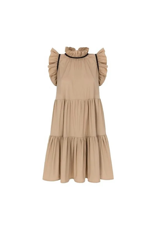 Luna Mini Dress In Beige