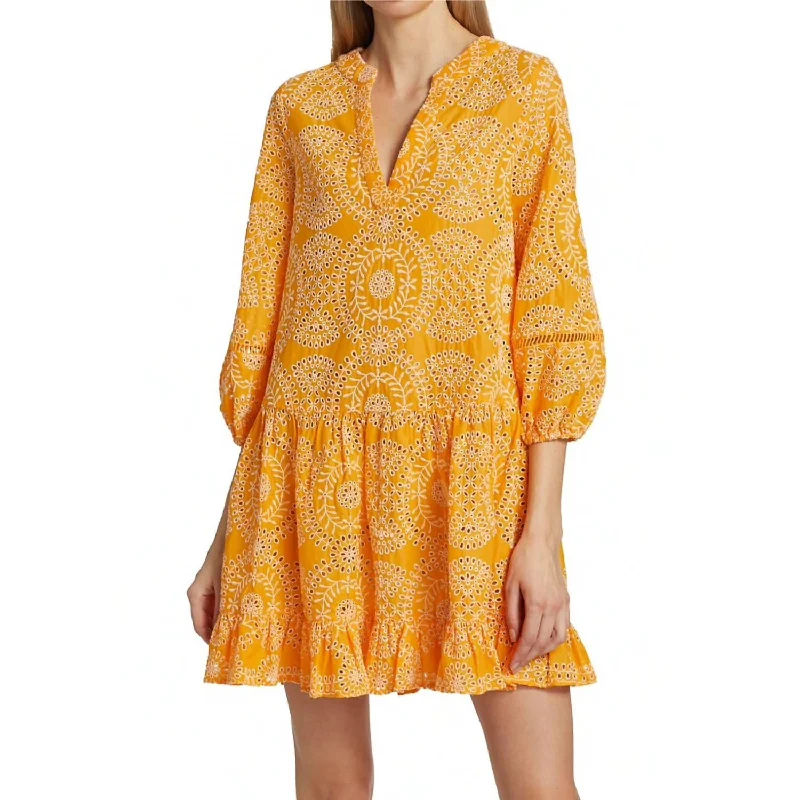 Umbrella Mini Dress In Marigold