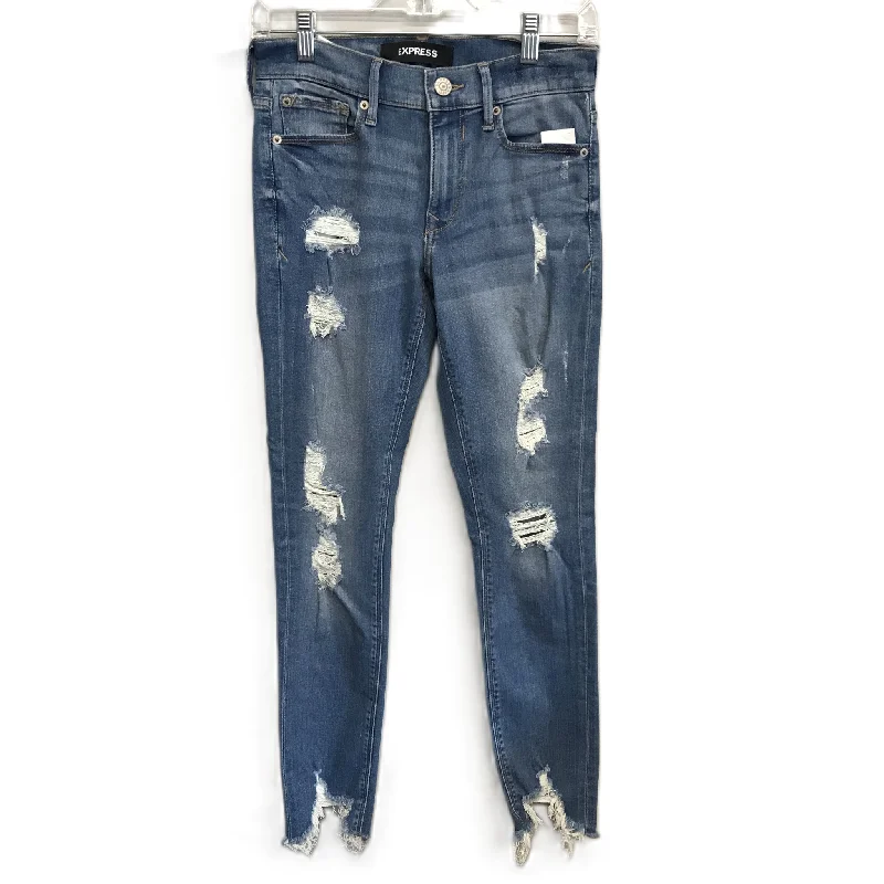 Blue Denim Jeans Skinny By Express, Size: 0