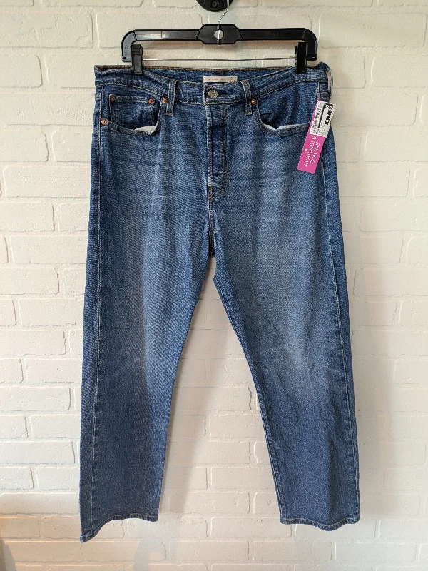 Blue Denim Jeans Straight Levis, Size 14