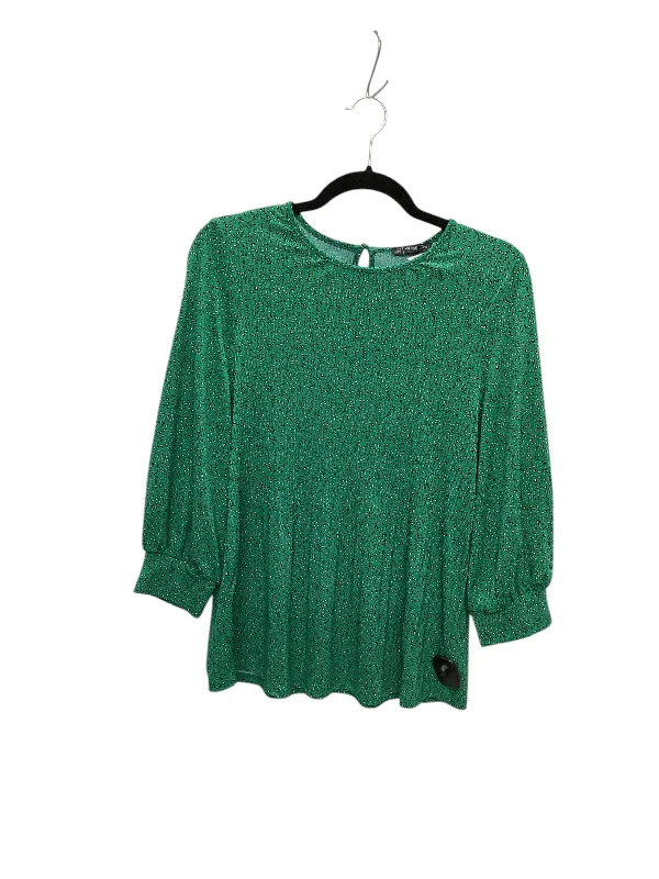 Top Long Sleeve By Adrianna Papell In Green, Size: M