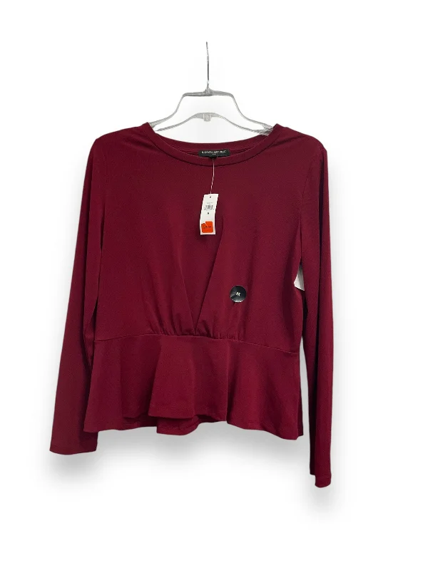 Top Long Sleeve By Banana Republic In Red, Size: M