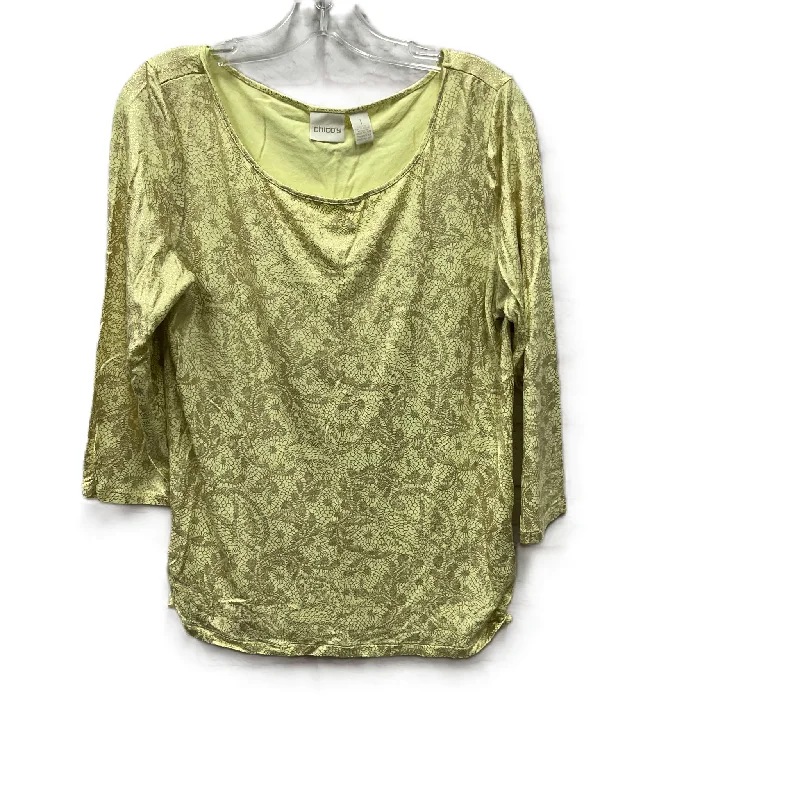 Top Long Sleeve By Chicos In Yellow, Size: M