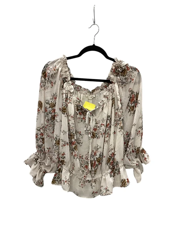 Top Long Sleeve By Ee Some In Floral Print, Size: L