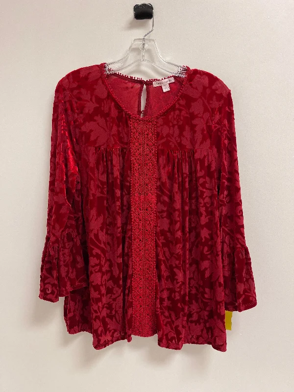 Top Long Sleeve By John Paul Richard In Red, Size: L