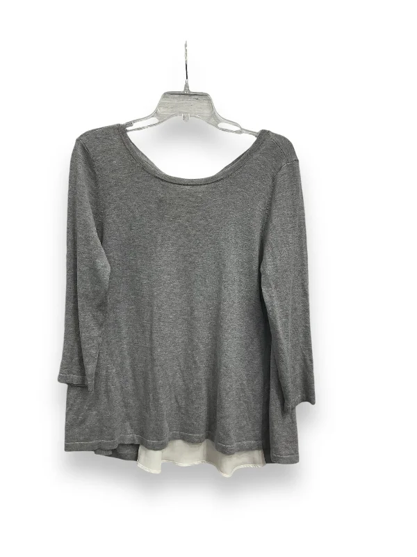 Top Long Sleeve By Loft In Grey, Size: S