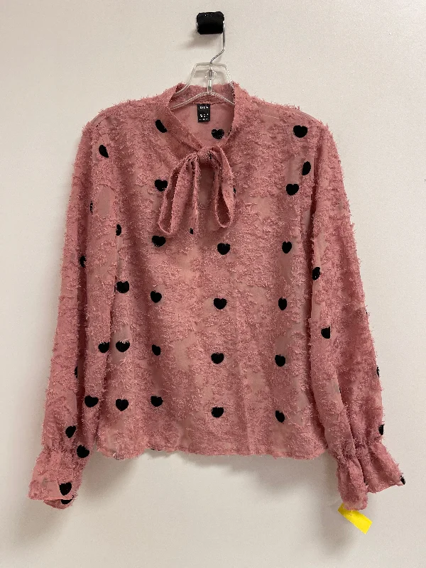 Top Long Sleeve By Shein In Pink, Size: M