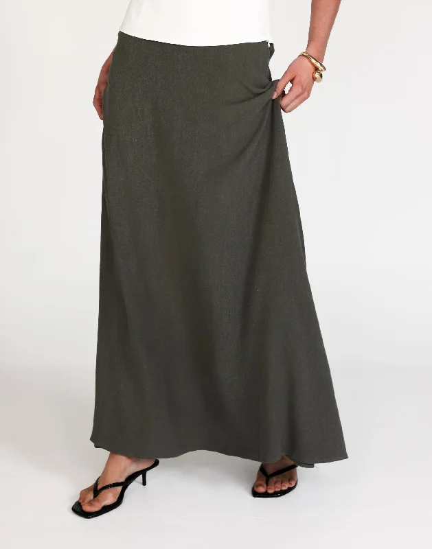 Miranda Maxi Skirt (Moss)