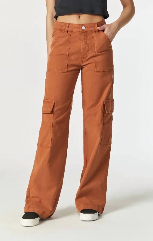 Alva Luxe Twill Cargo Pant In Cinnamon