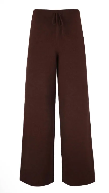 Clover Wide Leg Pants In Bitter Chocolate