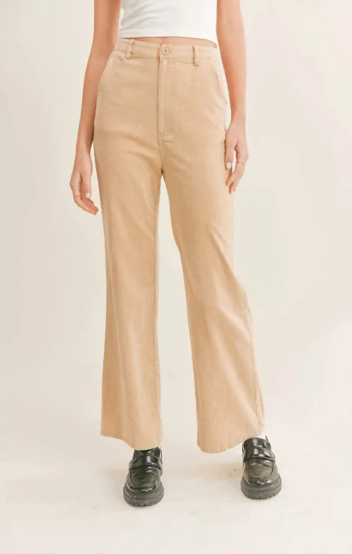 Forever Young Corduroy Pants In Khaki