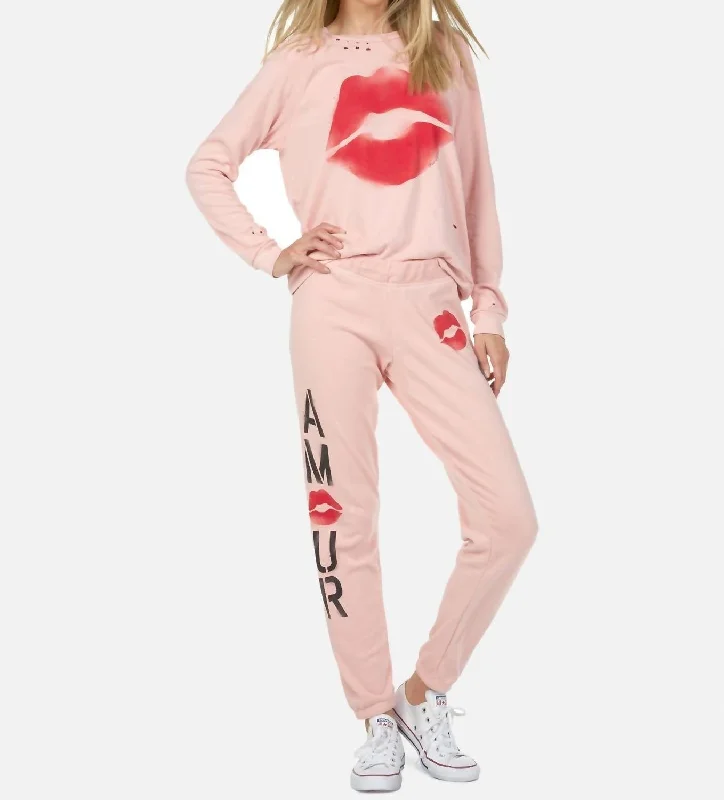 Gia Amour Sweatpant In Pink