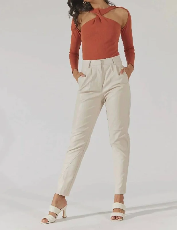 Happening Leather Pant In Bone