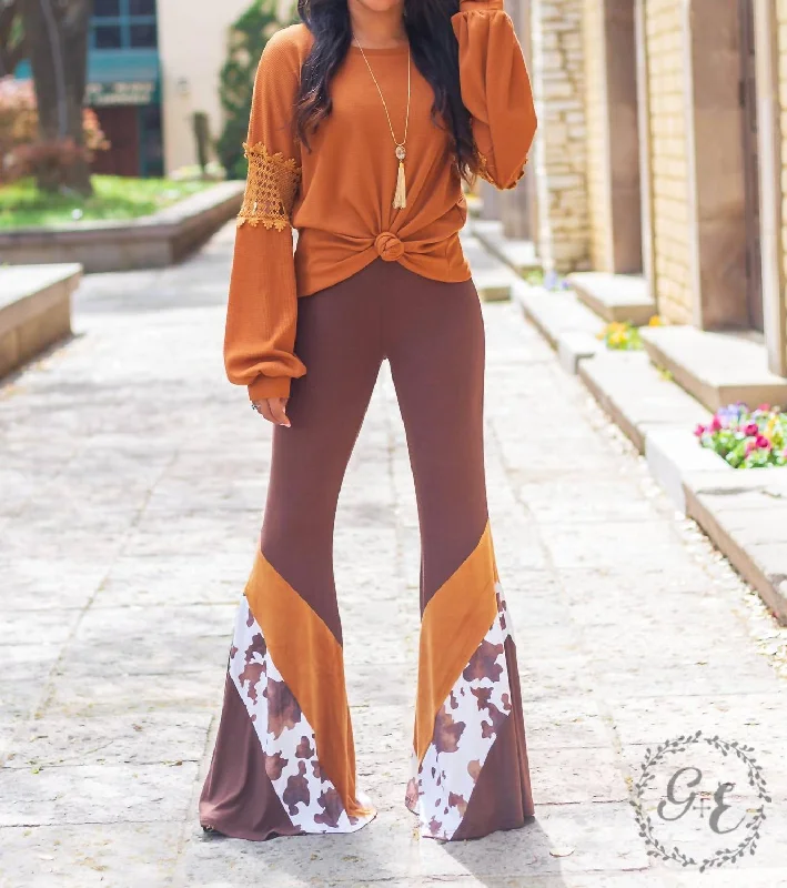 Hide Your Crazy With Velvet Flare Pants In Brown