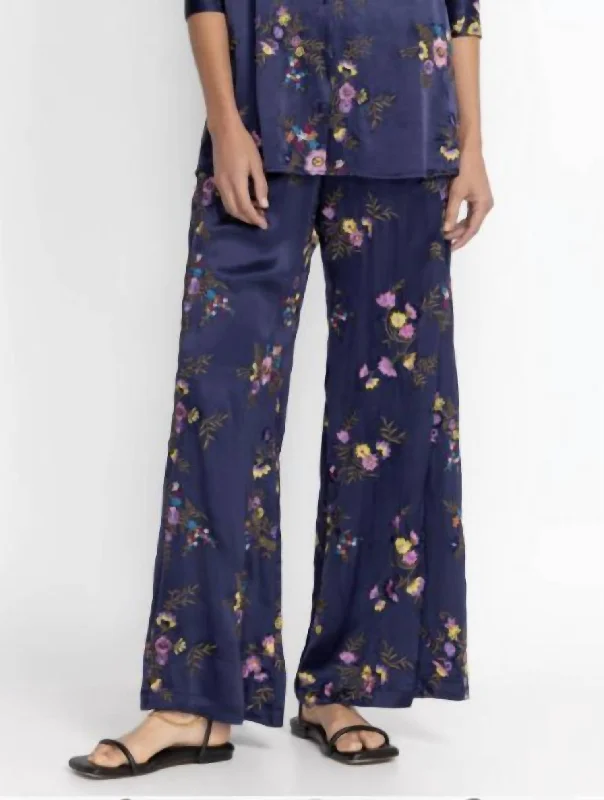 Misty Rayon Easy Pants In Navy