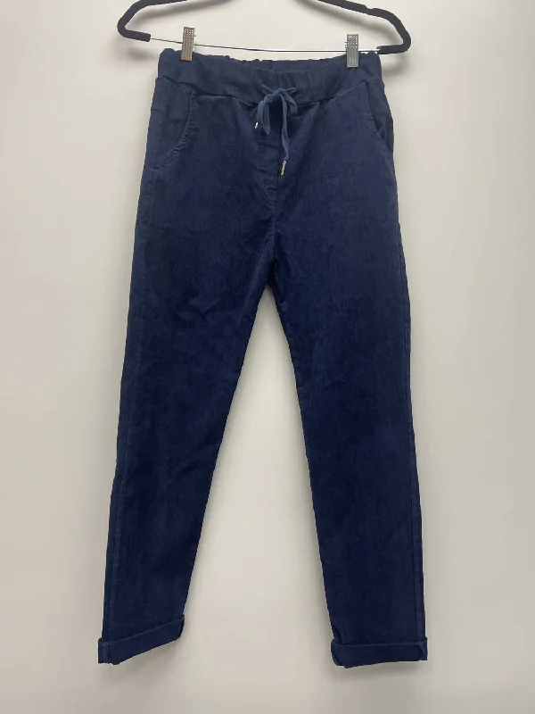 Navy Corduroy Straight Pants