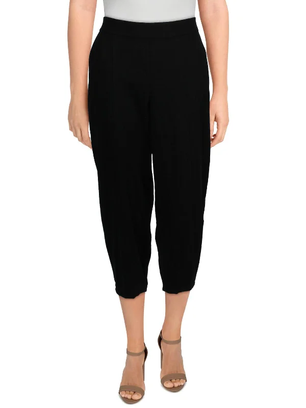 Petites Womens Wool Lantern Ankle Pants