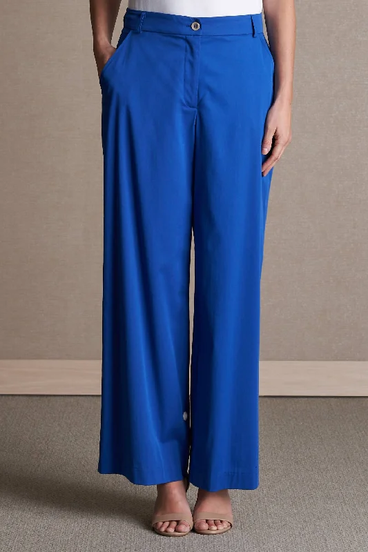 Relaxed Wide Leg Pant In Sapphire